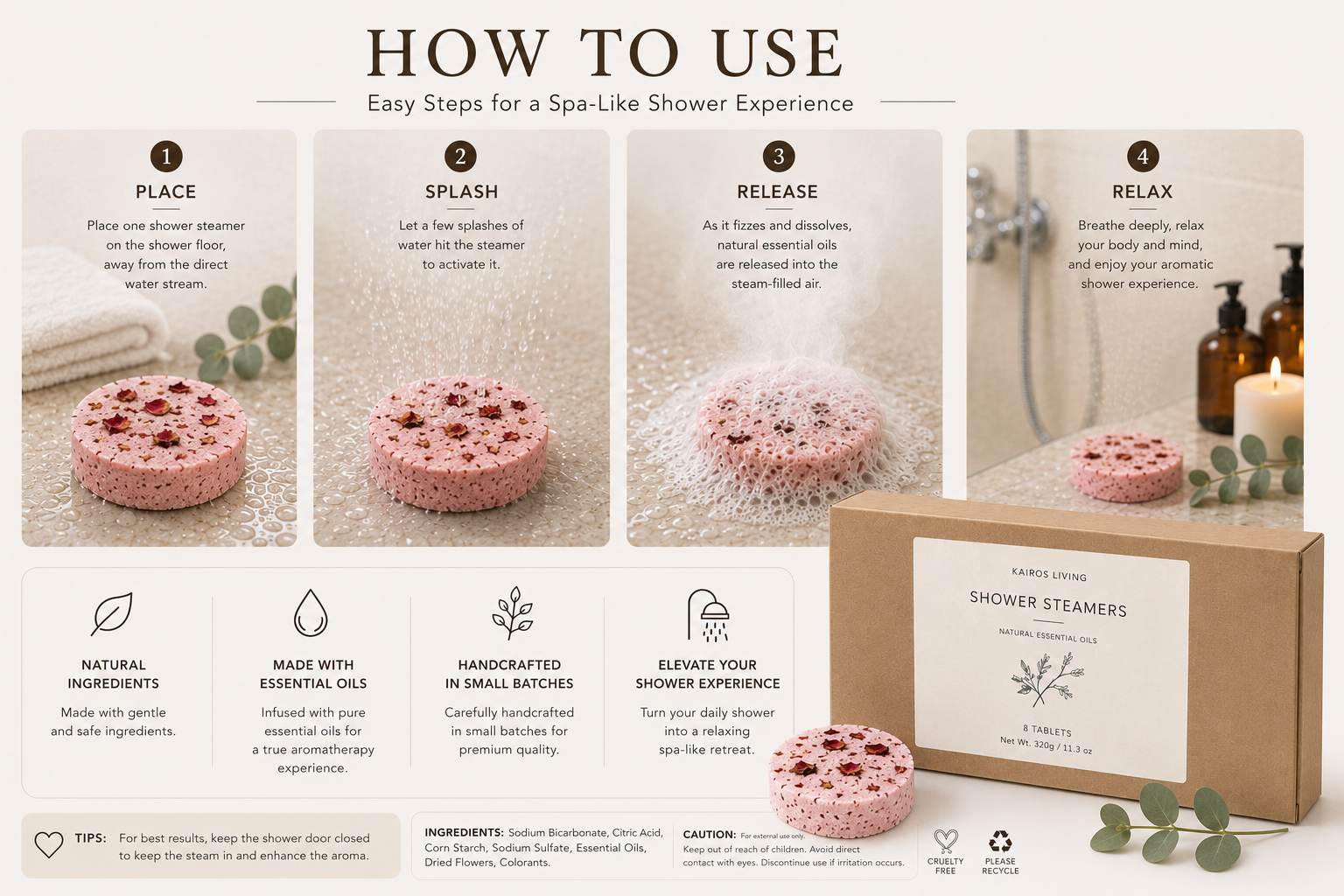 Rose Shower Steamers | 8 Pack